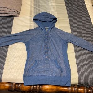 Authentic Currants hooded button up top